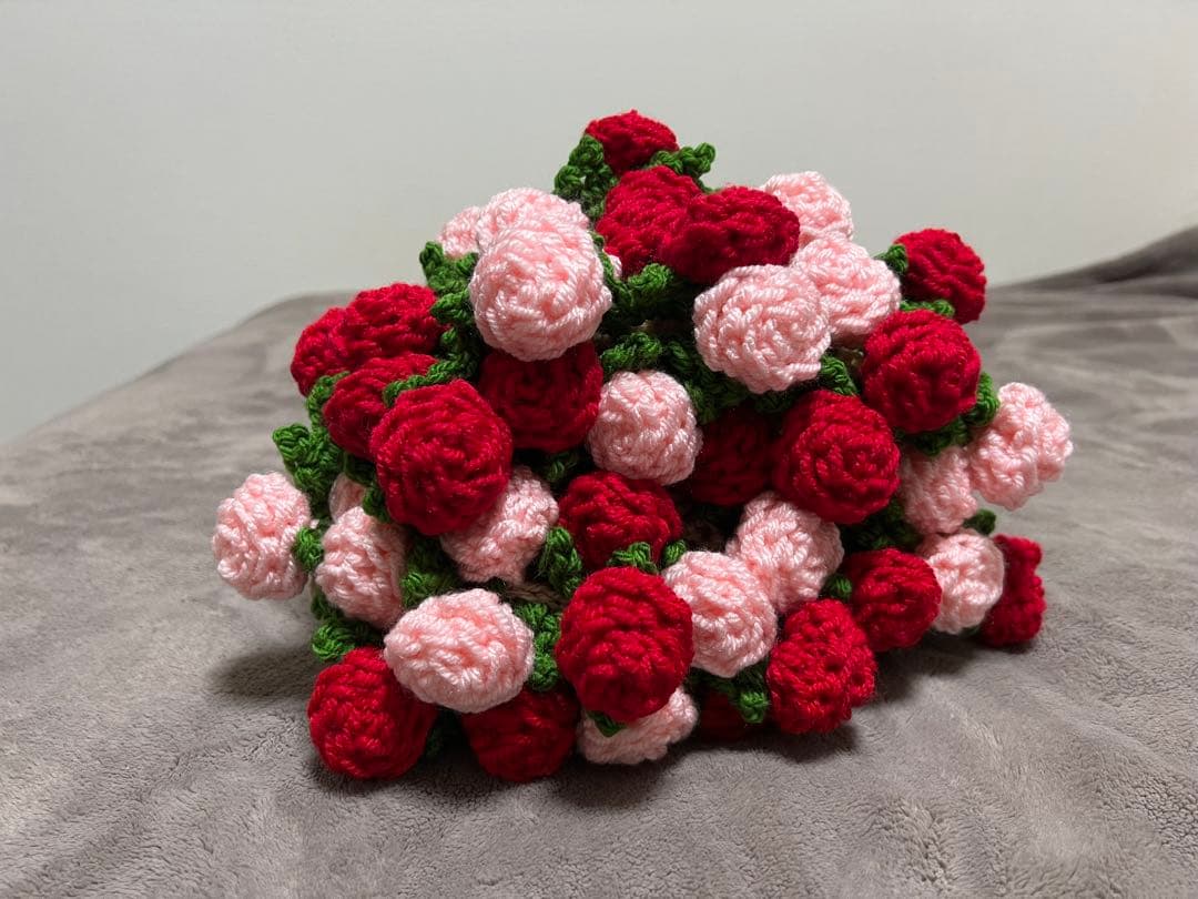 花束ブランケット　ブーケブランケット　ハンドメイド　バラ　直径約90cm