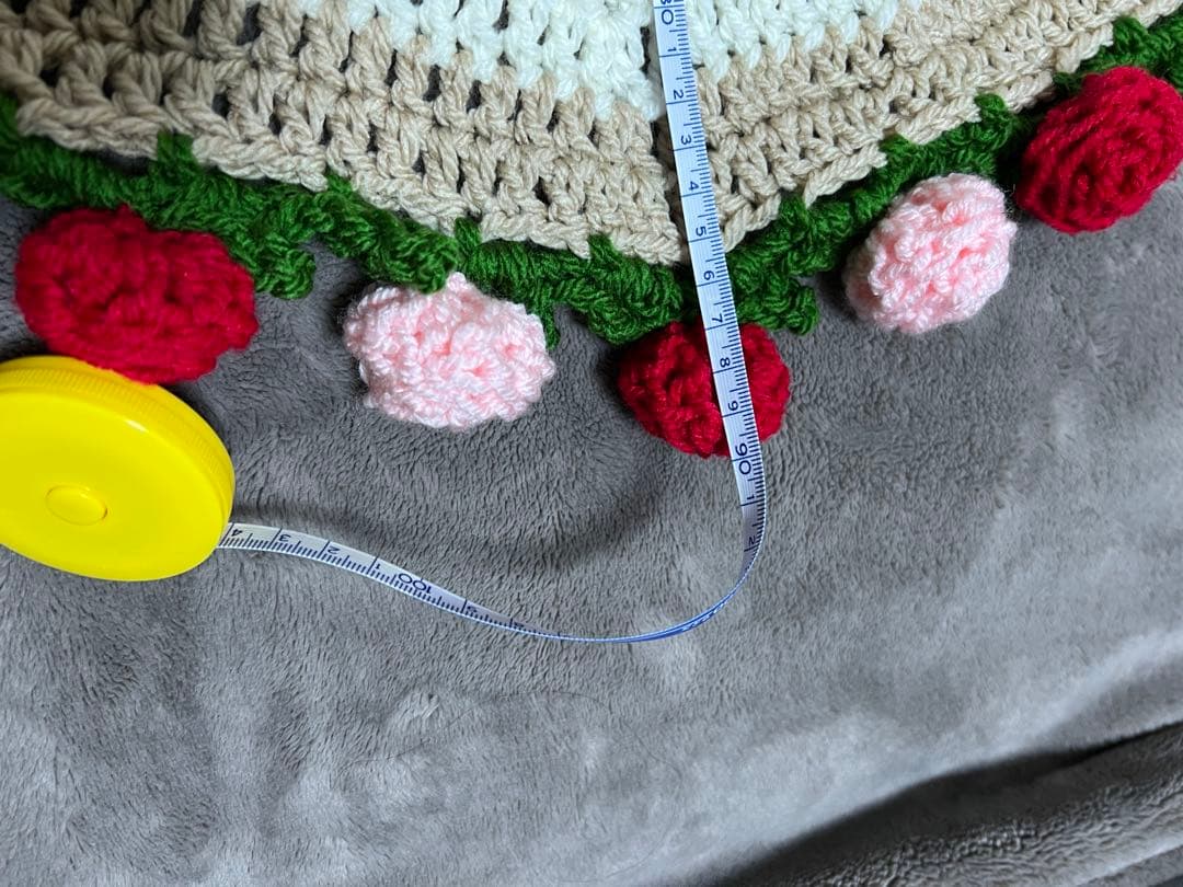 花束ブランケット　ブーケブランケット　ハンドメイド　バラ　直径約90cm