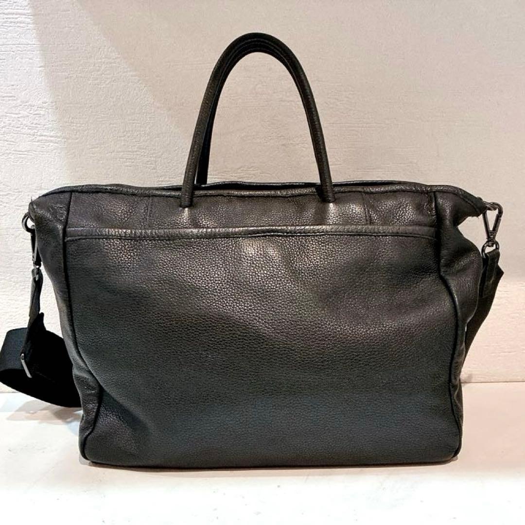 【美品】ear PAPILLONNER 牛革/2WAY ビットトートバッグ　黒
