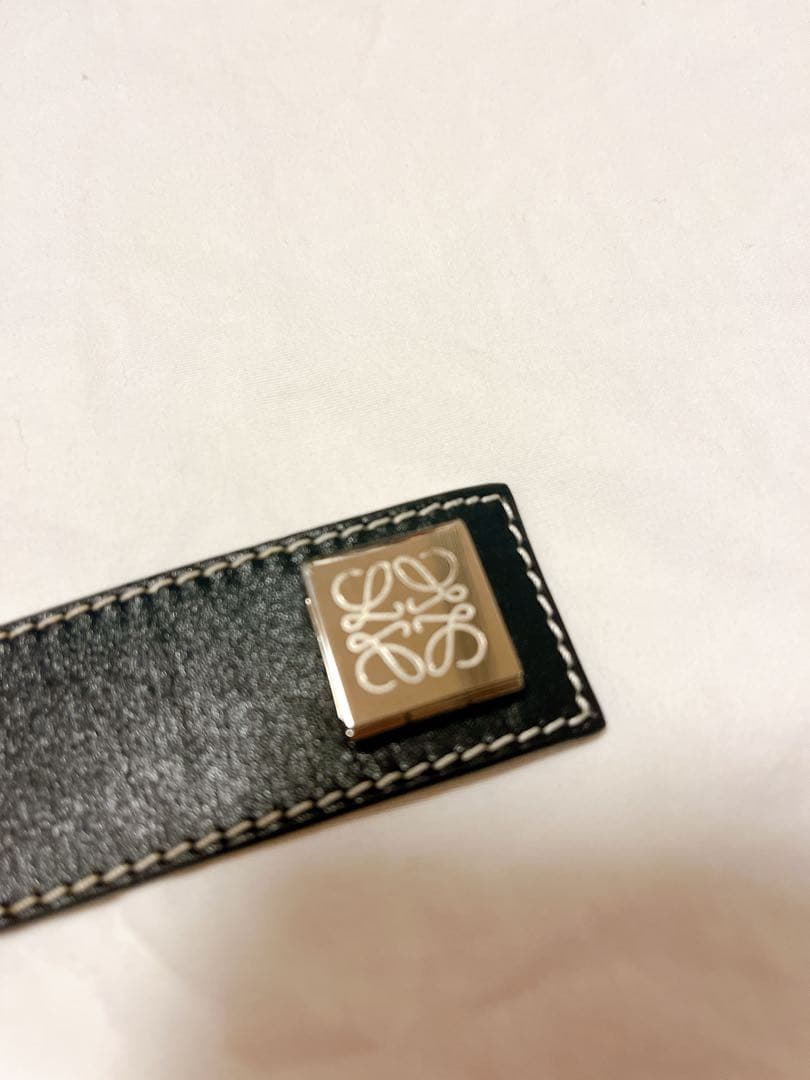 【美品/箱付き】ロエベ　レザーブレスレット　アナグラム　ブラック　黒