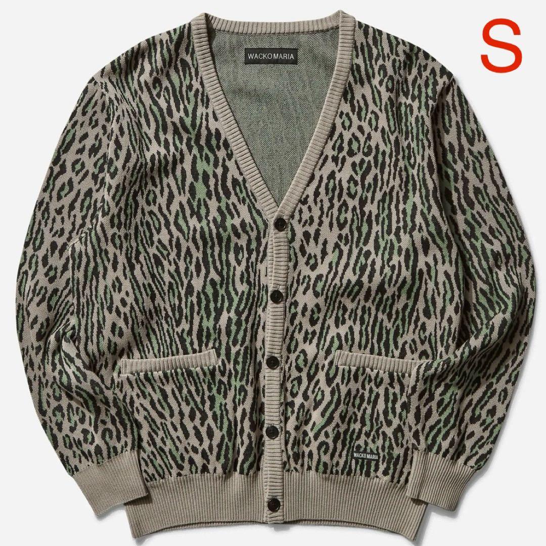 トップス WACKO MARIA LEOPARD JACQUARD CARDIGAN S