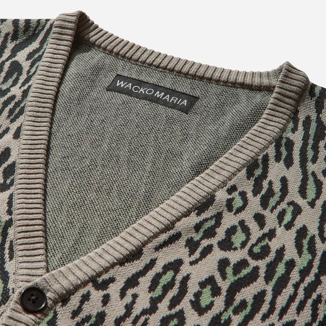トップス WACKO MARIA LEOPARD JACQUARD CARDIGAN S