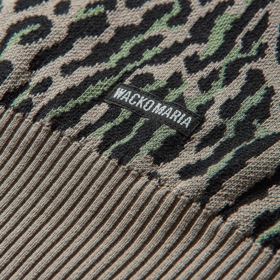 トップス WACKO MARIA LEOPARD JACQUARD CARDIGAN S