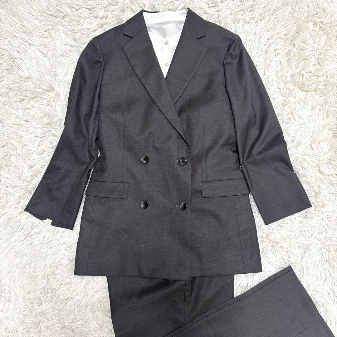 美品　オリヒカ　セットアップ　スーツ　ビジネス　グレー　ダブルブレスト　S