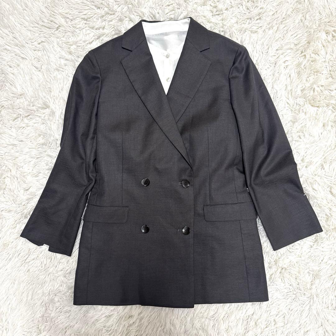 美品　オリヒカ　セットアップ　スーツ　ビジネス　グレー　ダブルブレスト　S