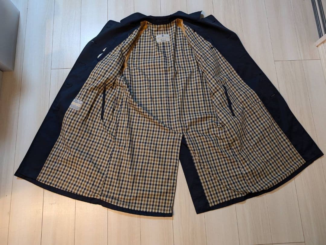 稀少モデル【×Harrods】80ｓ　アクアスキュータム　トレンチコート