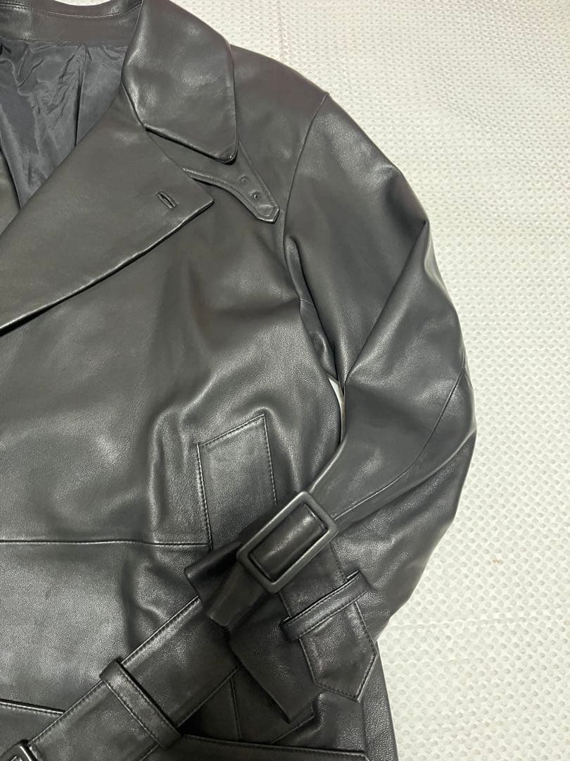 ジャケット・アウター YOKE Leather Double Breasted Coat