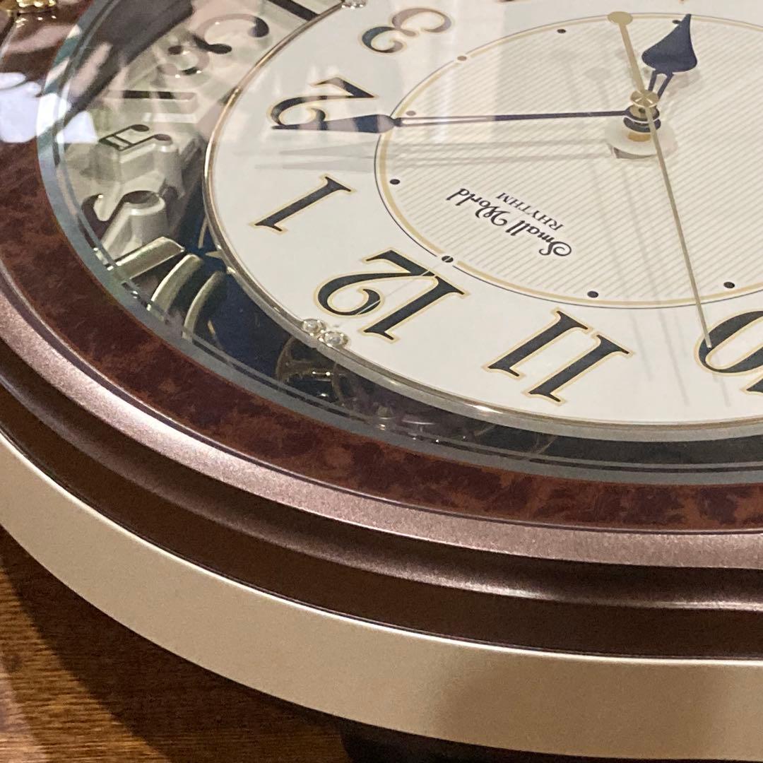 【美品】RHYTHMスモールワールドアルディ 4MN545RH23 からくり時計