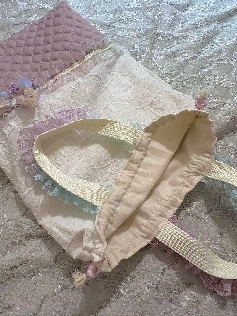 【入園入学3点セット】☆レッスンバッグ・シューズバッグ・体操服入れ☆手染めレース