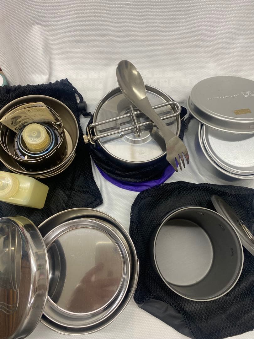 ステンレススチール 食器セット メッシュバッグ付き