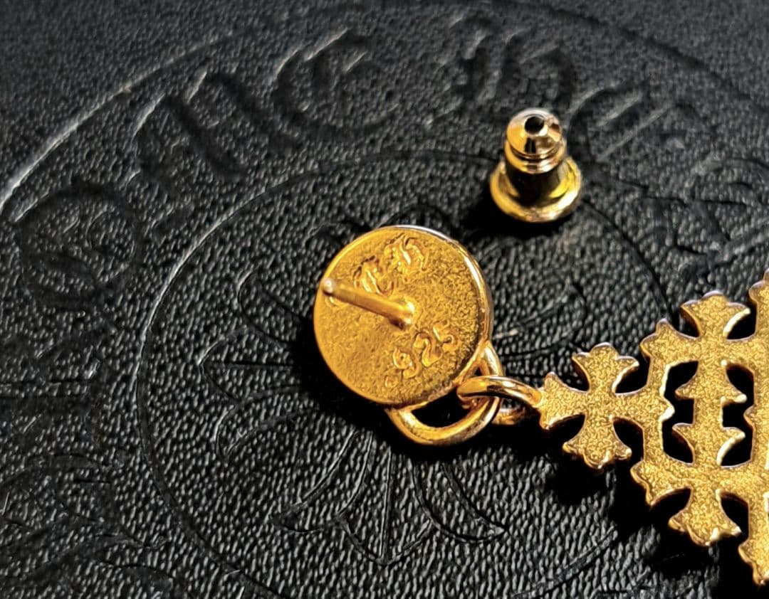 CHROME HEARTS チェーンメイル プラス ドロップピアス 22K 片耳