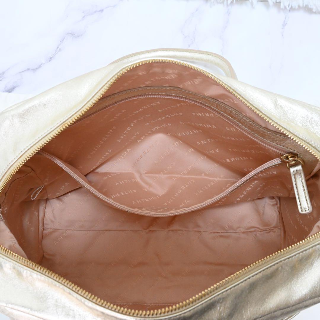 未使用 タグ付き AntePrima ミニボストンバッグ 特殊加工 ゴールド