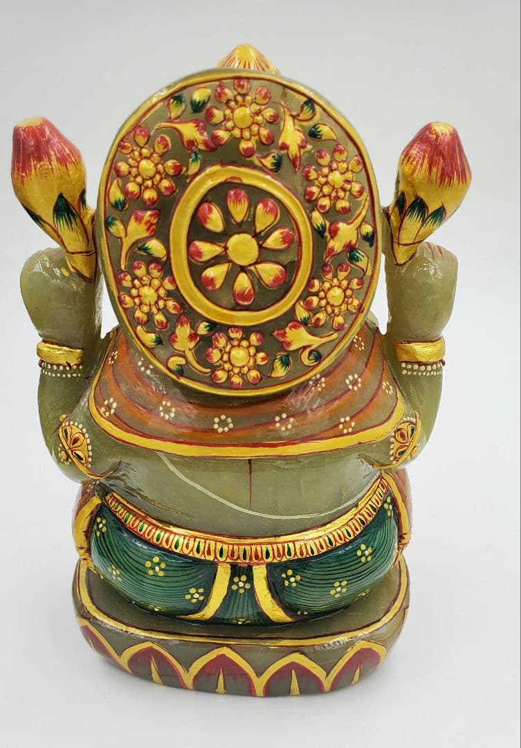 ガネーシャ　特大　天然石　翡翠　K22金使用
　特注品