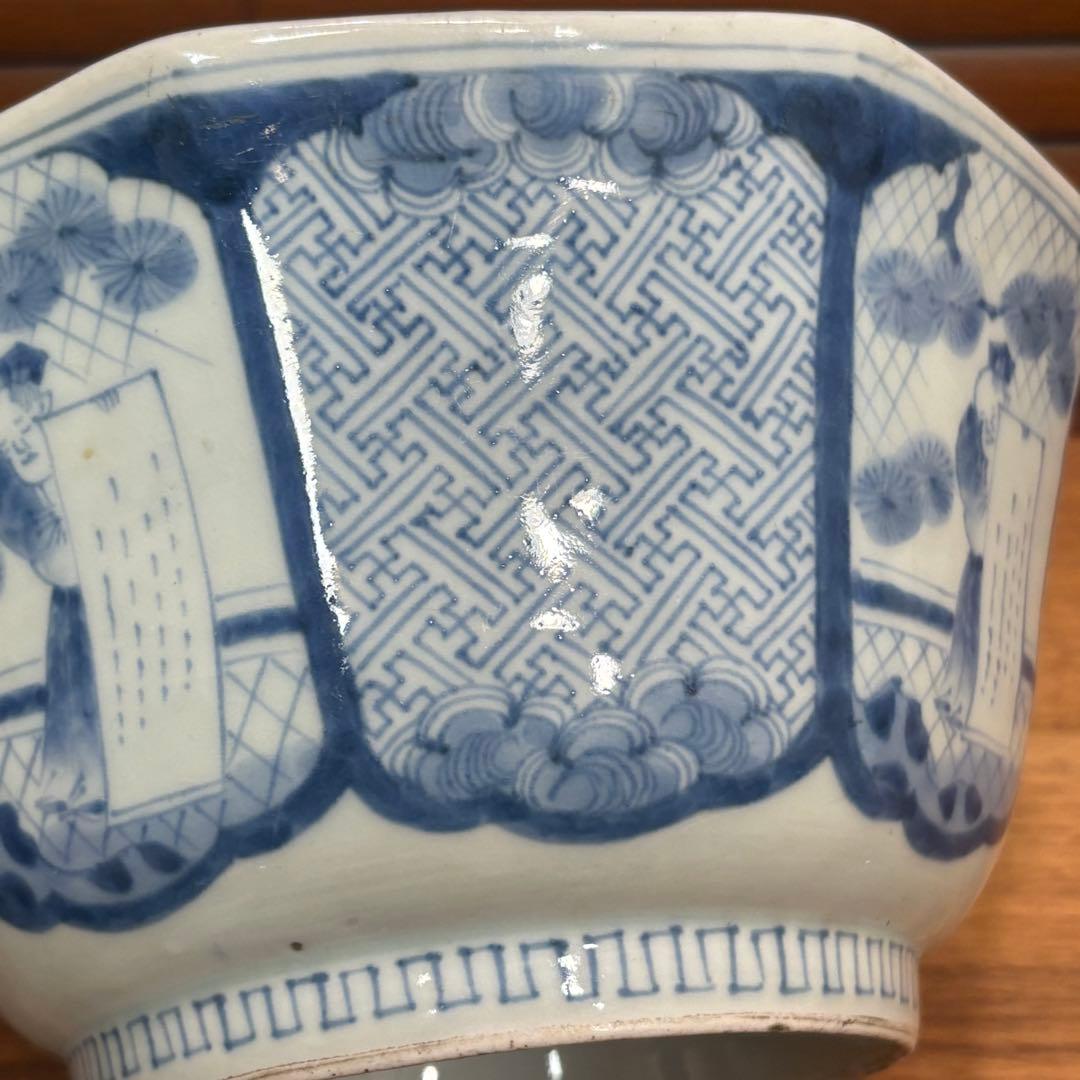 江戸時代　古伊万里　染付八面鉢