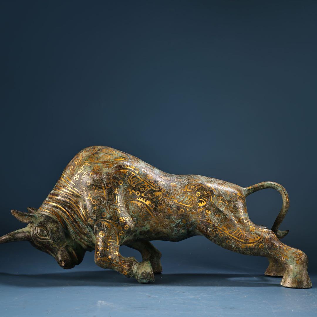 旧家蔵出　開運青銅器　開運牛　置物　時代物