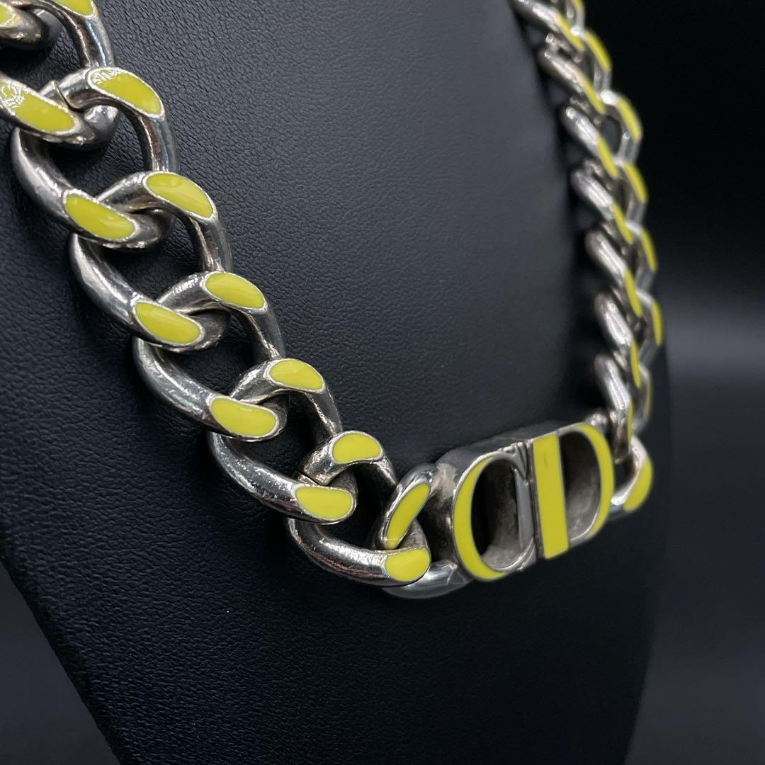 DIOR CD icon ディオール　チェーン　リンク　ネックレス　イエロー