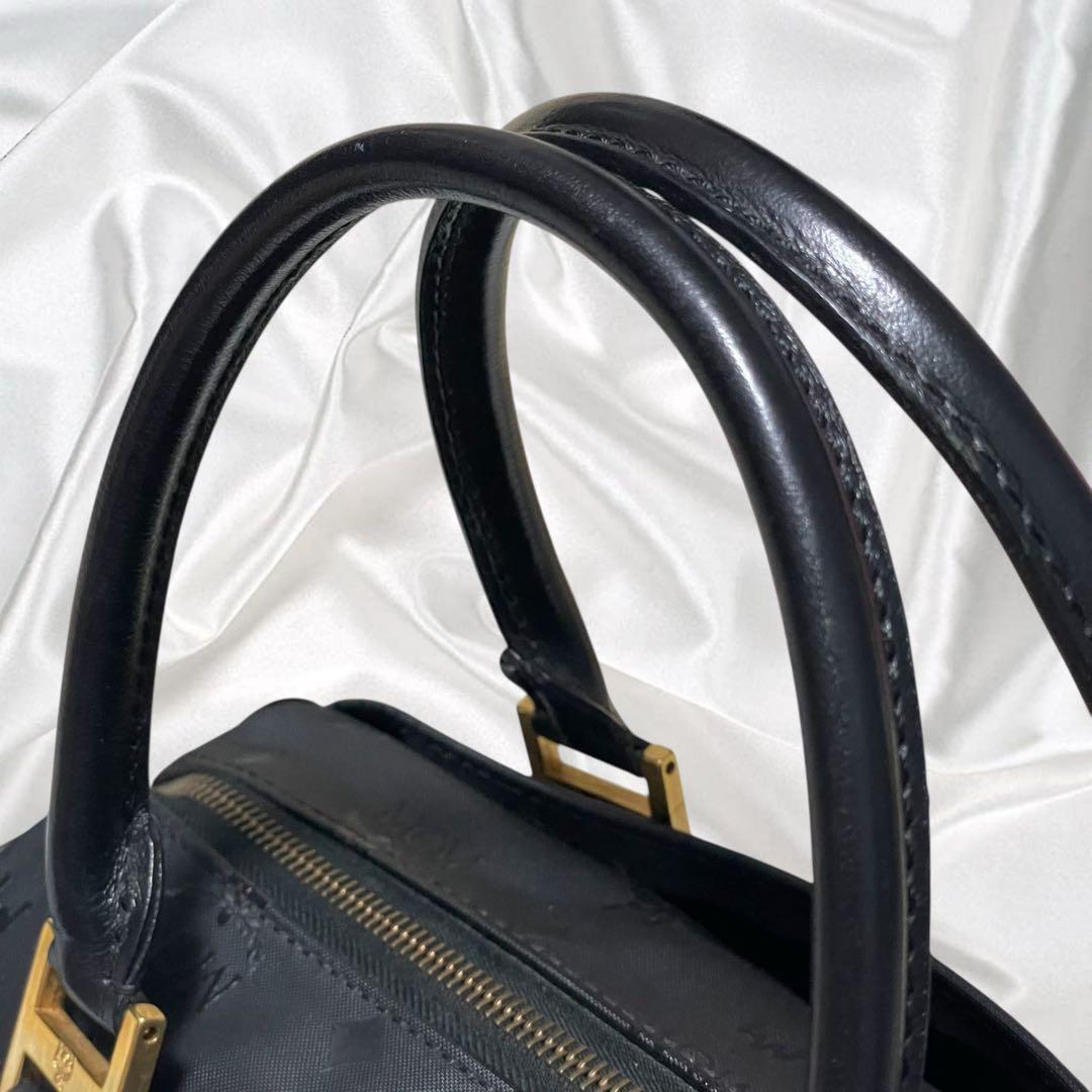 【MCM】美品エムシーエム 2way ミニボストン モノグラム ブラック