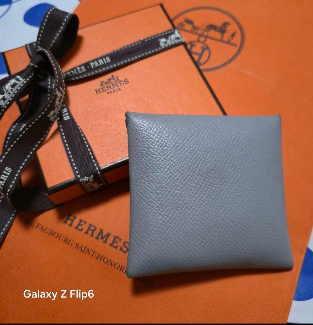 紋次郎☆HERMESバスティアブルーグラシア 鑑定済み小銭入れ