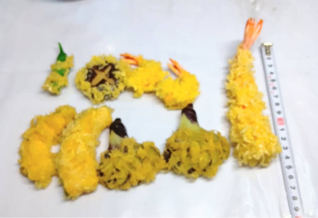 食品サンプル 大盛り 天丼 具材9点 オブジェ インテリア 置物 業務用