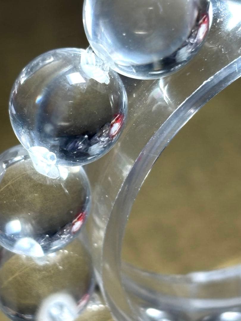 無垢水晶　牛穴ブレスレット約12.8〜13.4㎜ 超高品質　希少　（新品未使用）