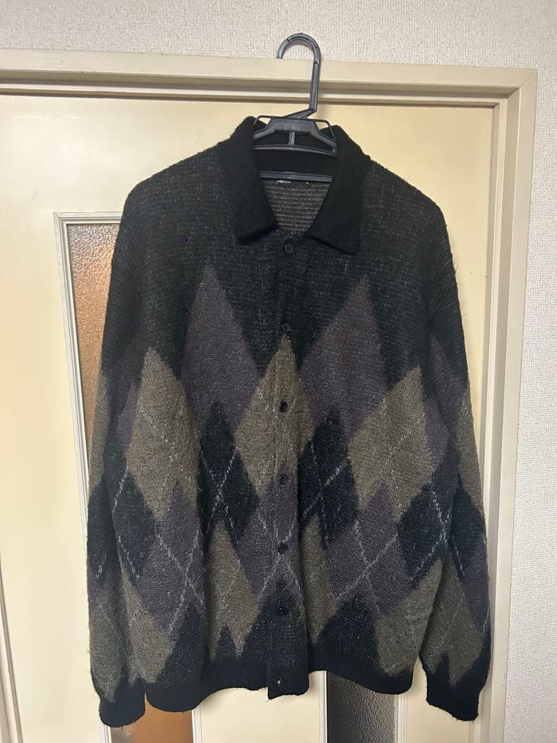 トップス LADMUSICIAN 24AW ARGYLE KNIT SHIRT