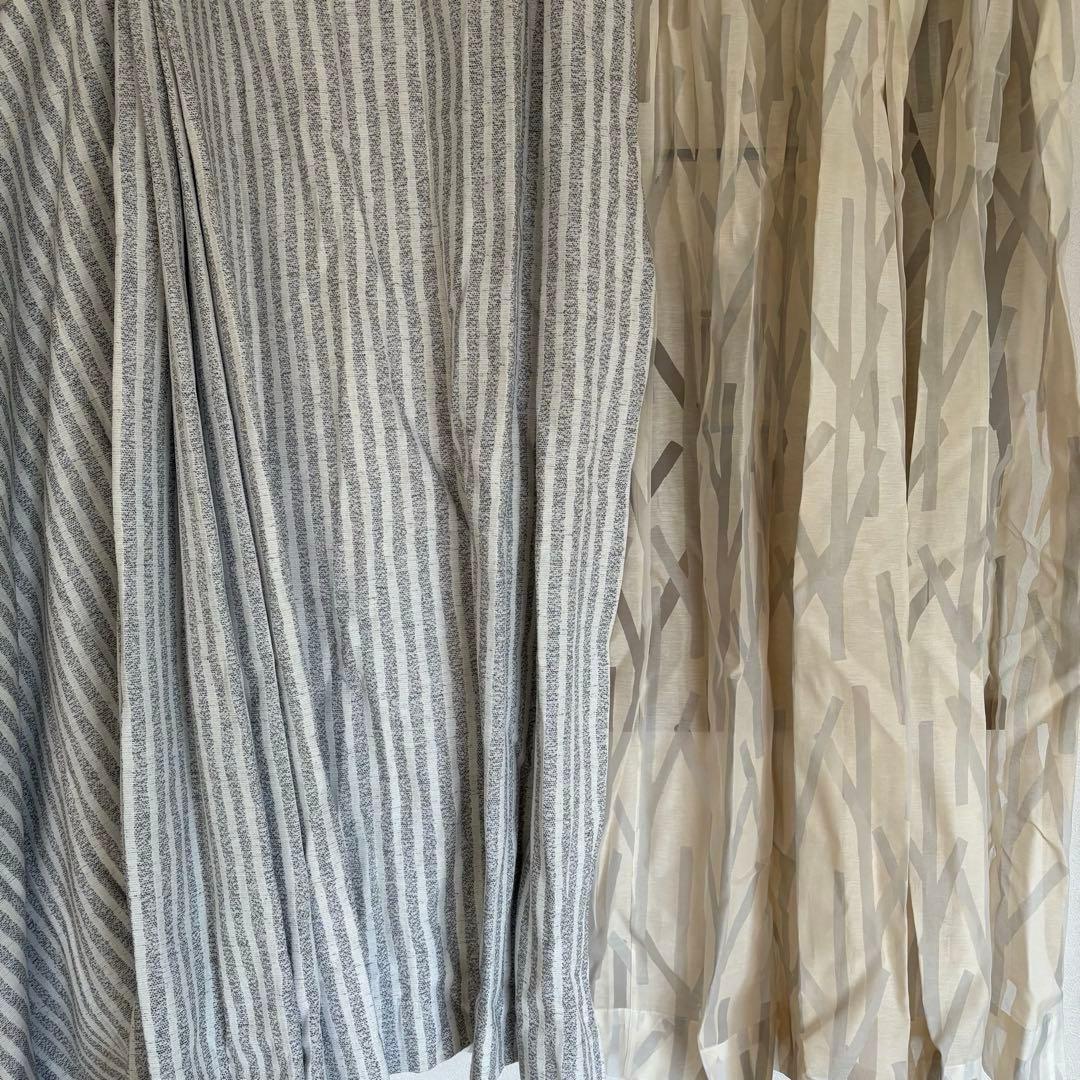 カーテン　びっくりカーテン　非遮光　グレー ジャガードカーテン 北欧