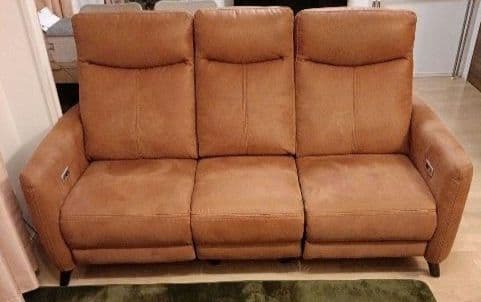 3人掛け 電動 リクライニング ソファ キャメル 引き取り希望