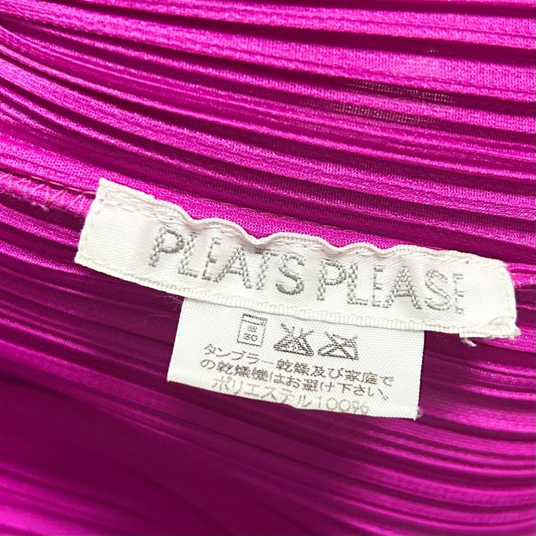美品✨PLEATS PLEASE プリーツ 半袖 ブラウス カットソー マゼンダ