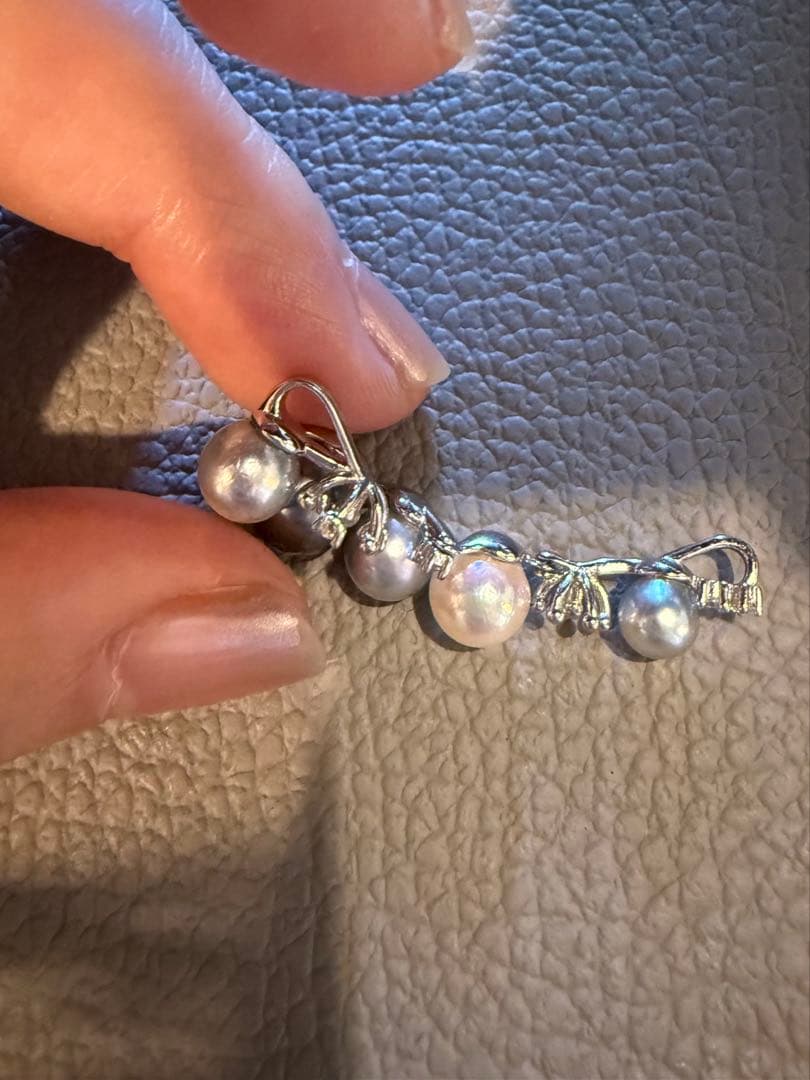 タヒチ黒蝶真珠×あこや真珠 葡萄デザイン 2WAYペンダントトップ