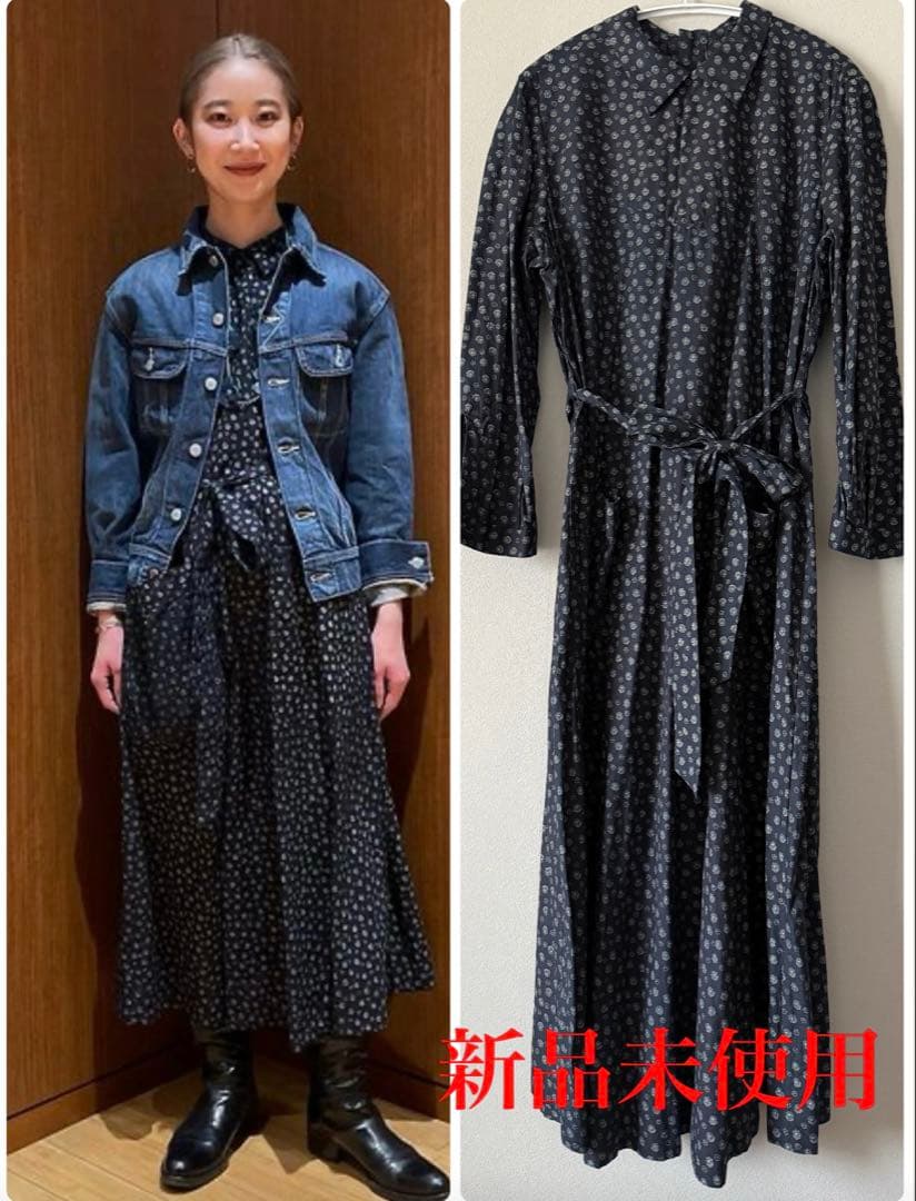 お値下げ！45R もこもこ花プリントのドレス 未使用