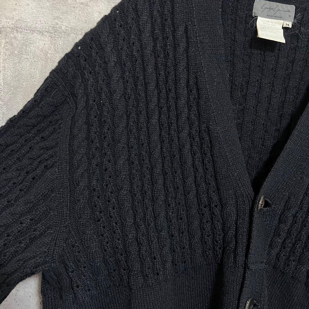 超希少 Yohji Yamamoto プールオム カーディガン ウール ケーブル