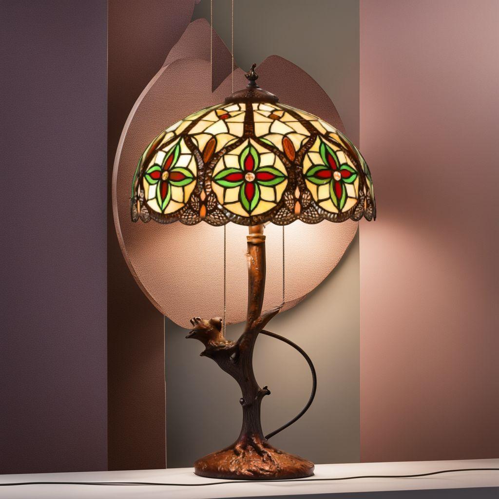 ☆ステンドグラスの光がお部屋を灯す　卓上照明　ナイトランプ