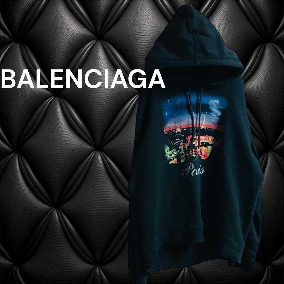 【国内正規品】17SS バレンシアガ PARIS 夜景 パーカー Mサイズ