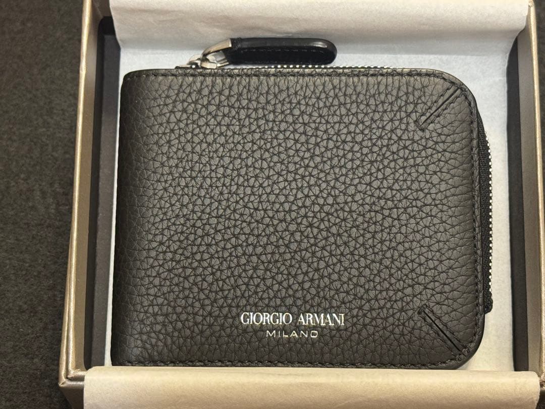 ジョルジオアルマーニ GIORGIO ARMANI 財布　牛革　ブラック　新品
