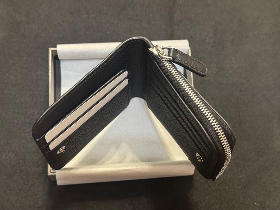 ジョルジオアルマーニ GIORGIO ARMANI 財布　牛革　ブラック　新品