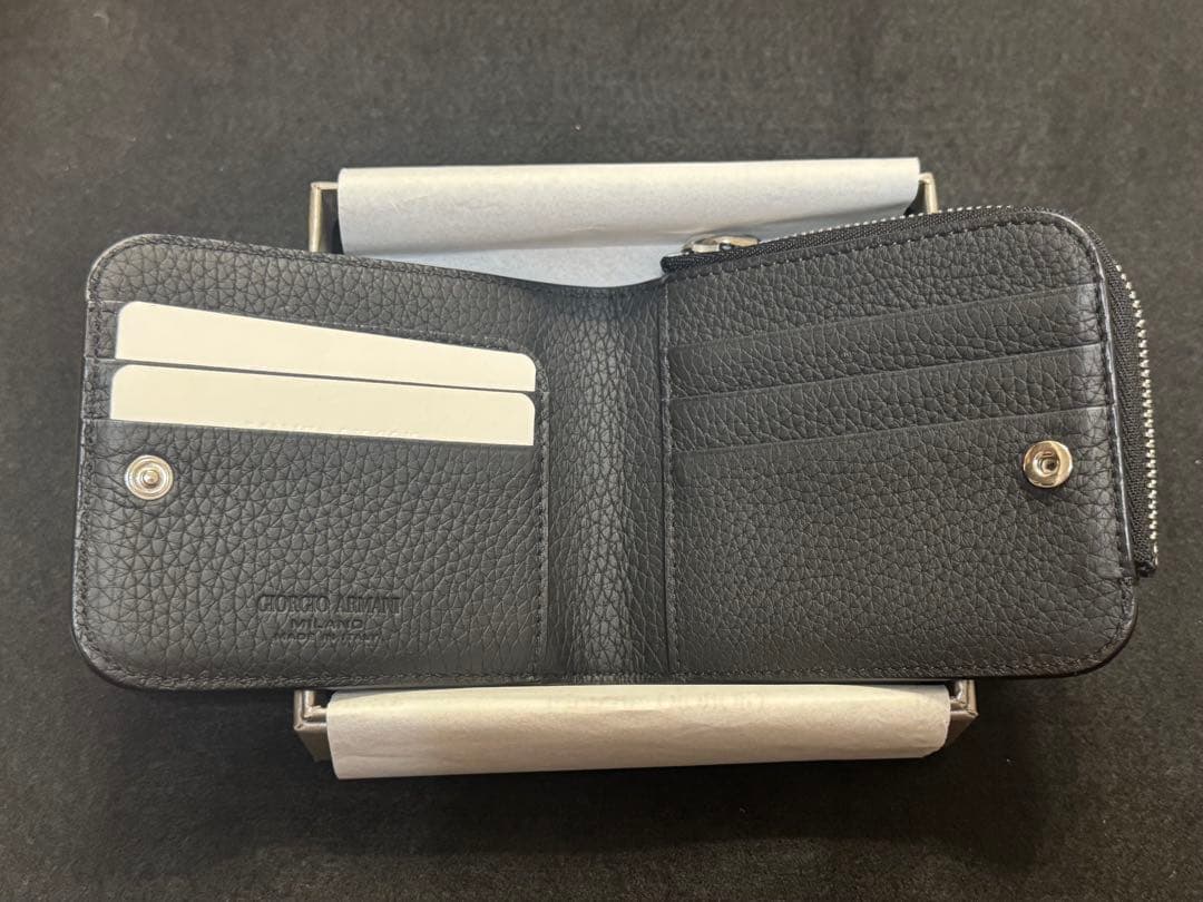 ジョルジオアルマーニ GIORGIO ARMANI 財布　牛革　ブラック　新品