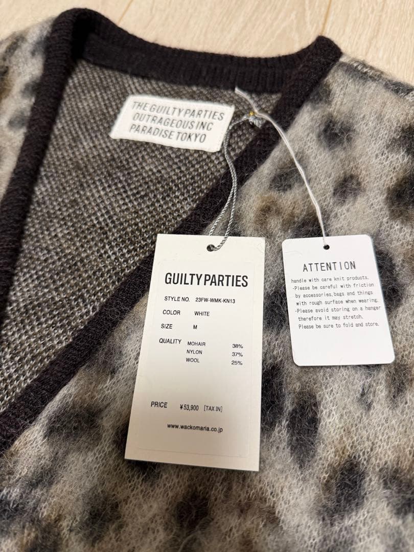 トップス WACKO MARIA LEOPARD MOHAIR KNIT CARDIGAN
