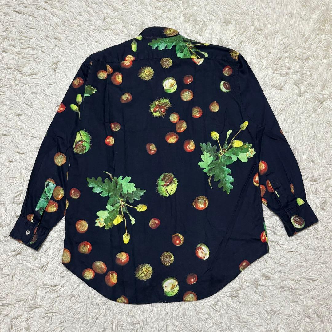 Paul Smith LONDON 長袖シャツ どんぐり 総柄 ネイビー M