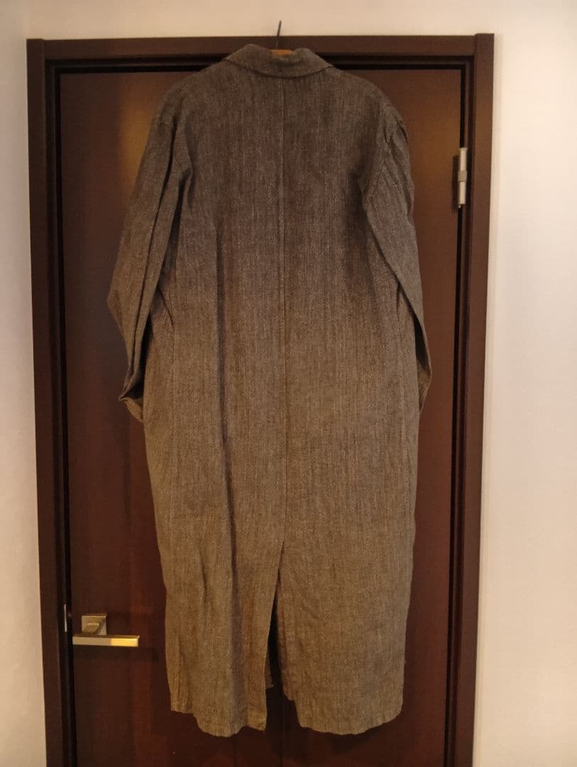 40s 50s ブラックシャンブレーコート　フランス軍　ステンシル XL