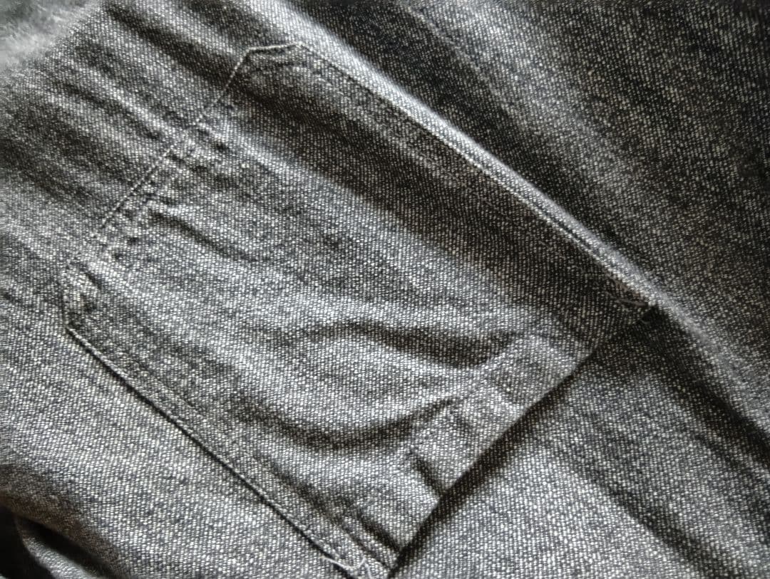 40s 50s ブラックシャンブレーコート　フランス軍　ステンシル XL