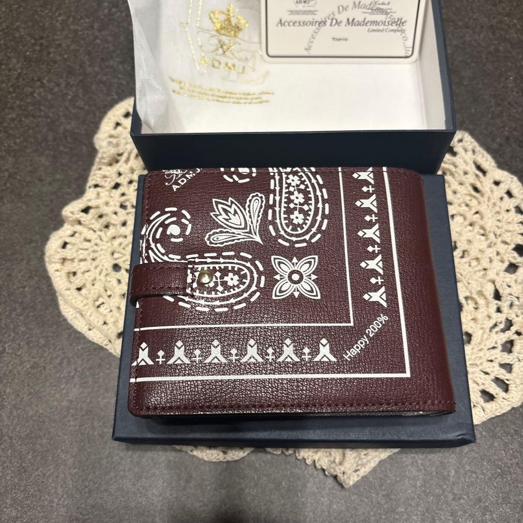 admj 二つ折り財布　HAPPY200%バンダナ柄美品❣️