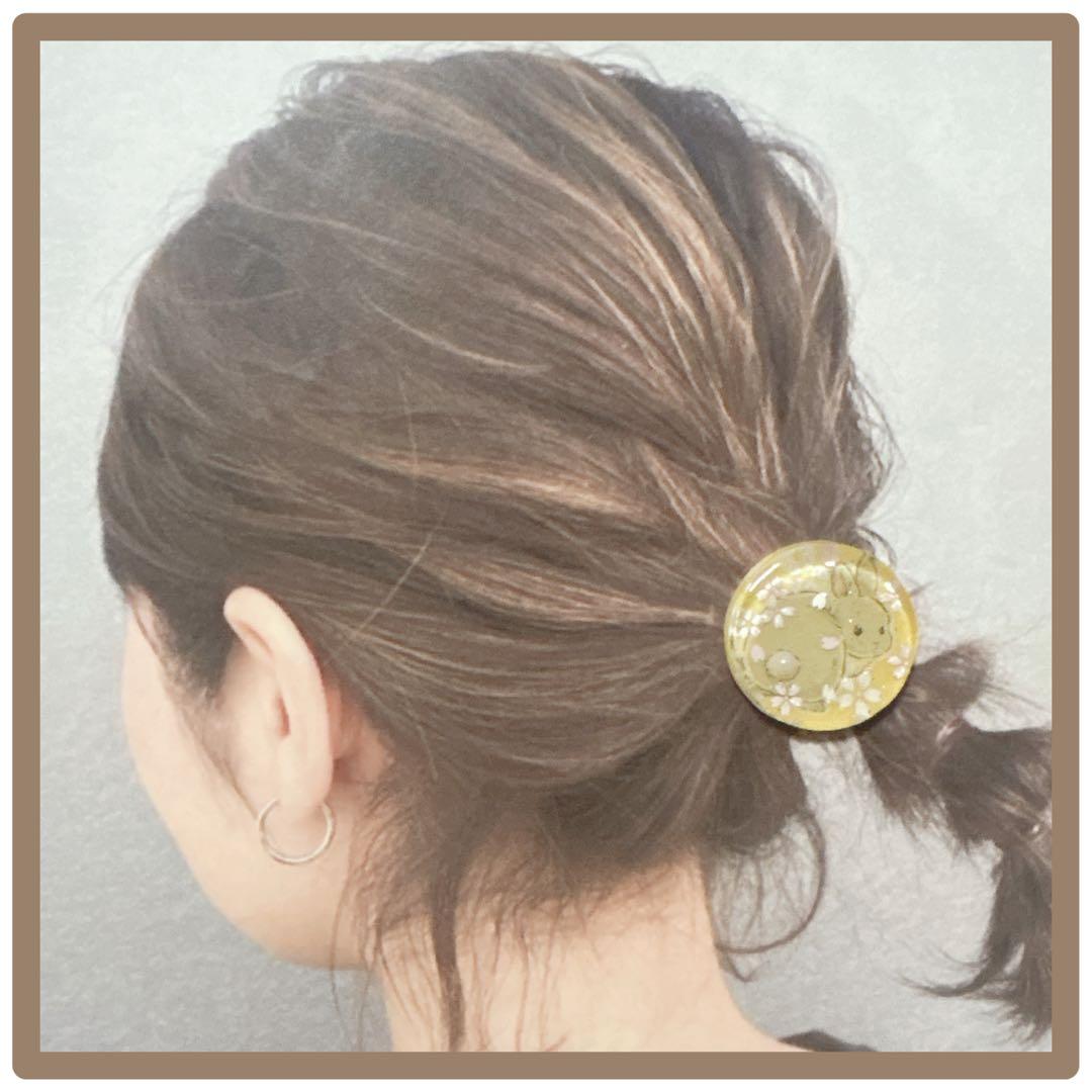 No 15❣️可愛いさくらとうさぎレジンヘアゴム❣️٩(๑❛ᴗ❛๑)۶❣️