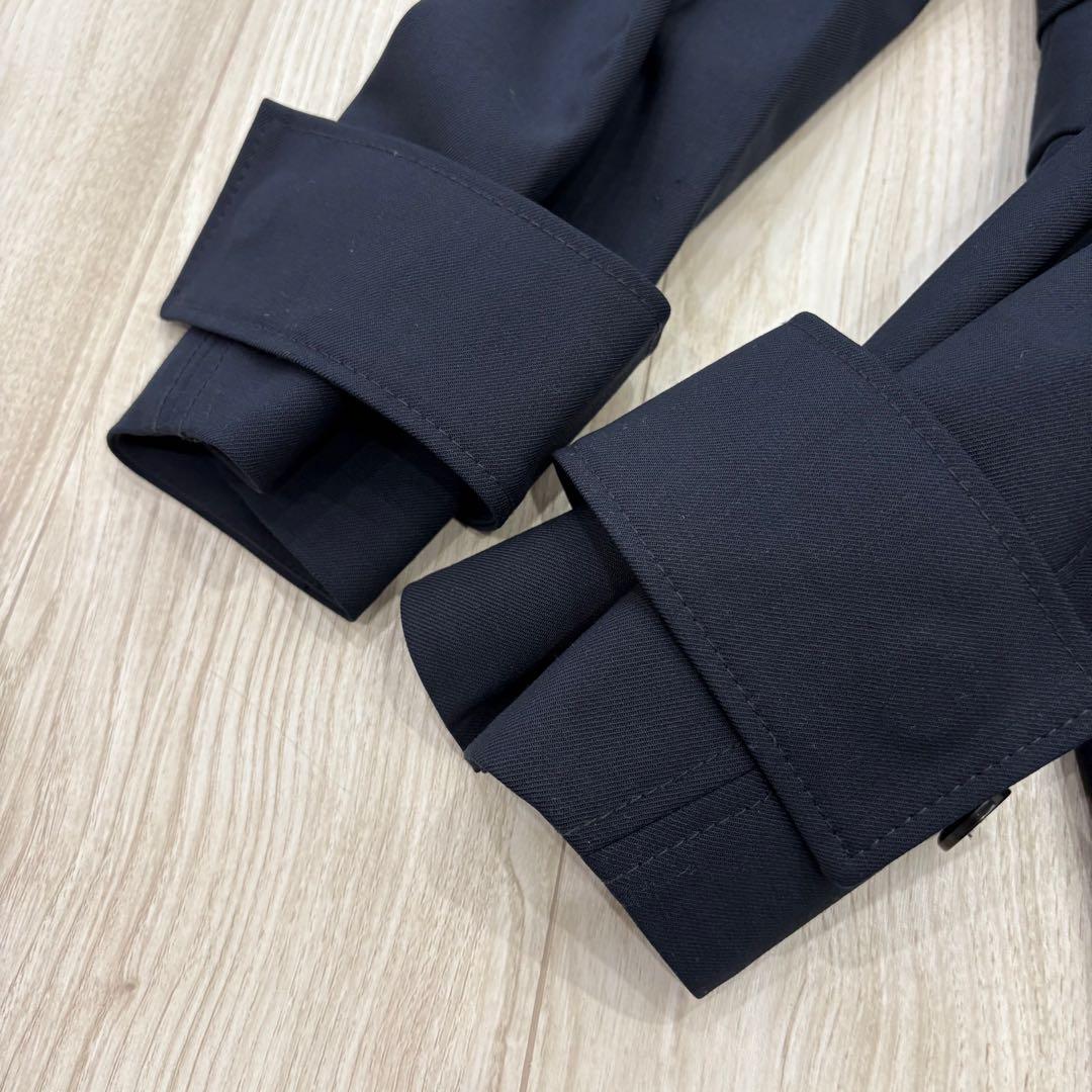 【極美品】COS トレンチコート ネイビー 34 ウールジャージー ストレッチ