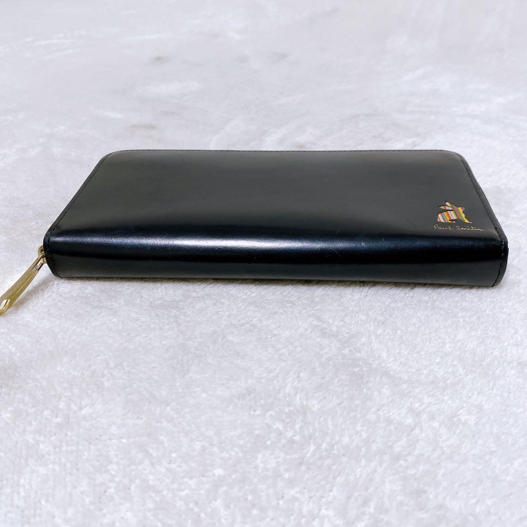 PaulSmithポールスミス　ラウンドジップ長財布　ラビット　ブラック　レザー