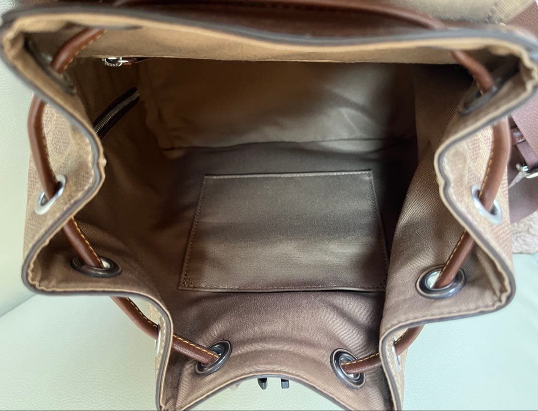 COACH ロゴ入りブラウンレザーバックパック