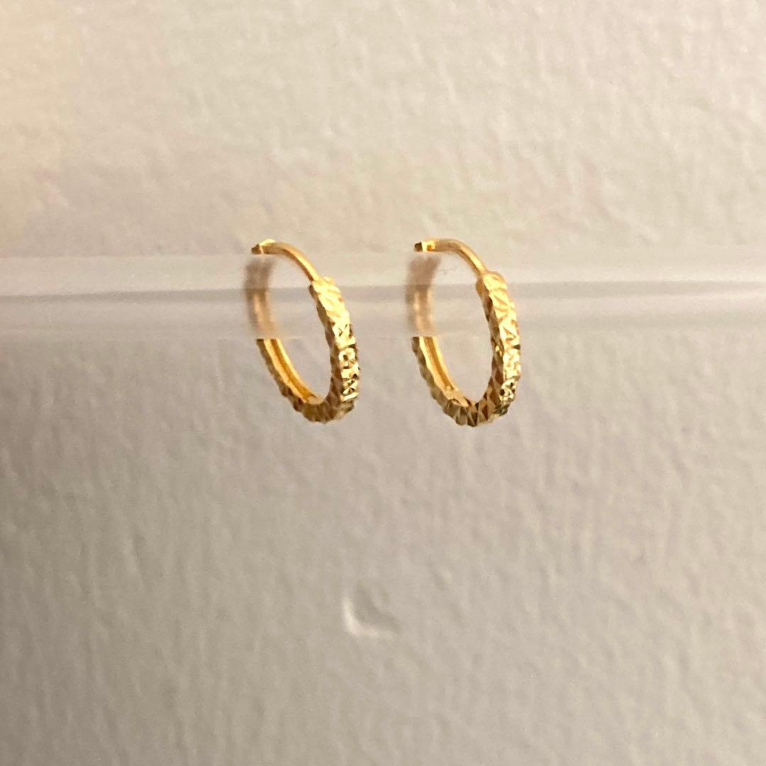 k18 フープピアス　イエローゴールド