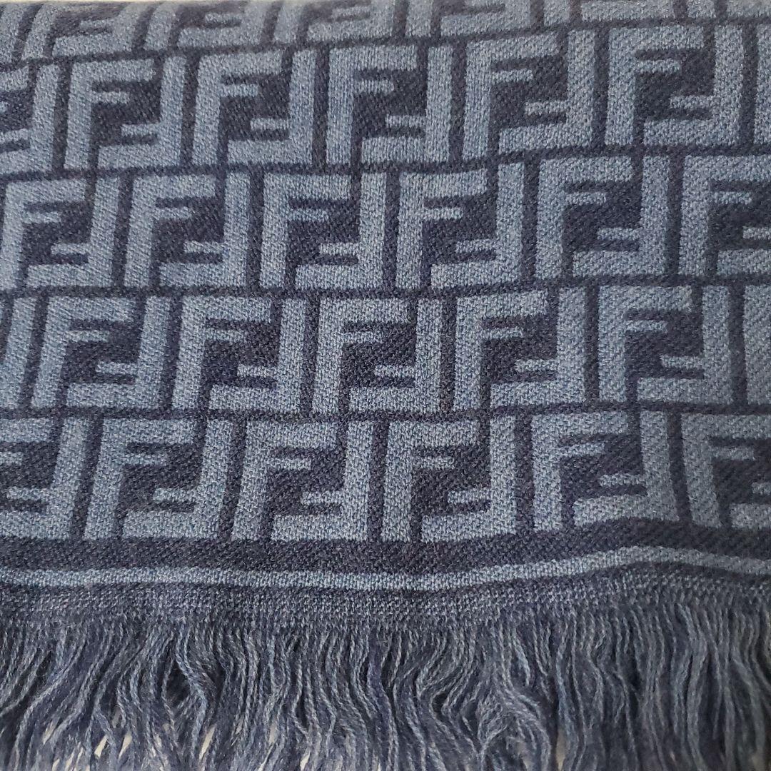 FENDI フェンディ マフラー ズッカ柄 ブルー系 レディース