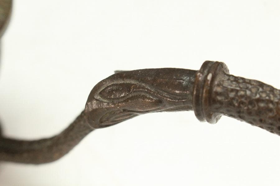 仏教美術 銅 蓮花 持香炉 蓮燭台 二件(K-LC970)