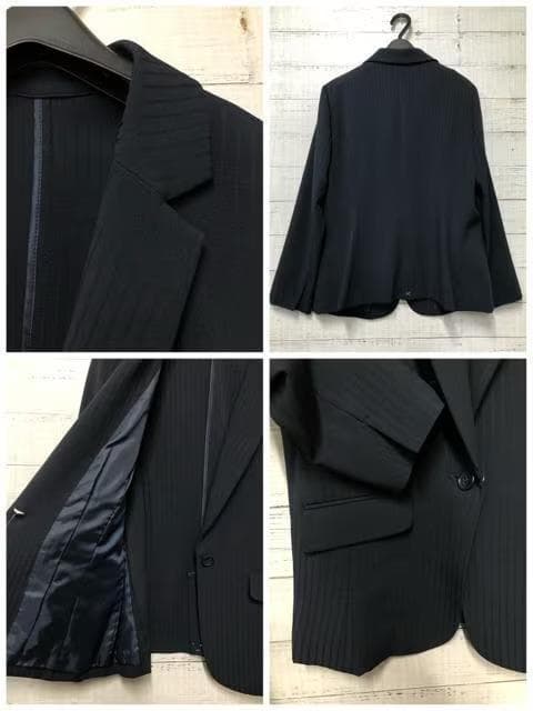 新品☆19号3Lトール♪紺系♪すご伸びストレッチパンツスーツ♪防汚加工◯D352