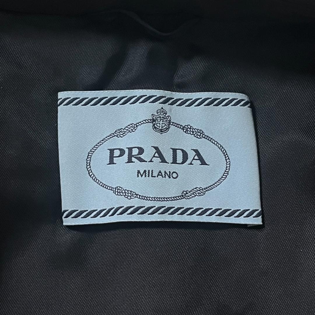 PRADA プラダ ナイロン ロングコート ステンカラーコート ブラック 36S